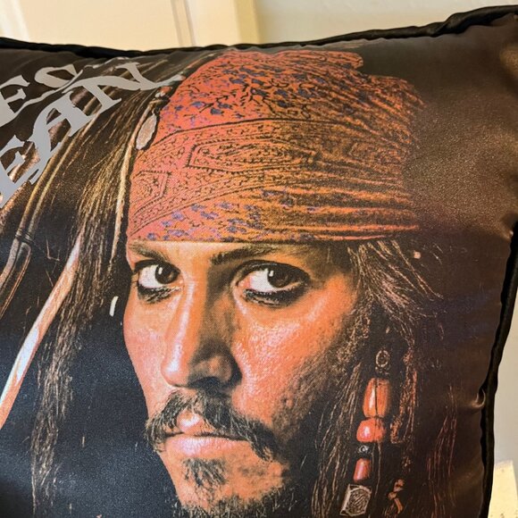 Pirates of the Caribbean  Jack Sparrow - Silk Throw Pillow - 14 inches tall - Picture 3 of 7